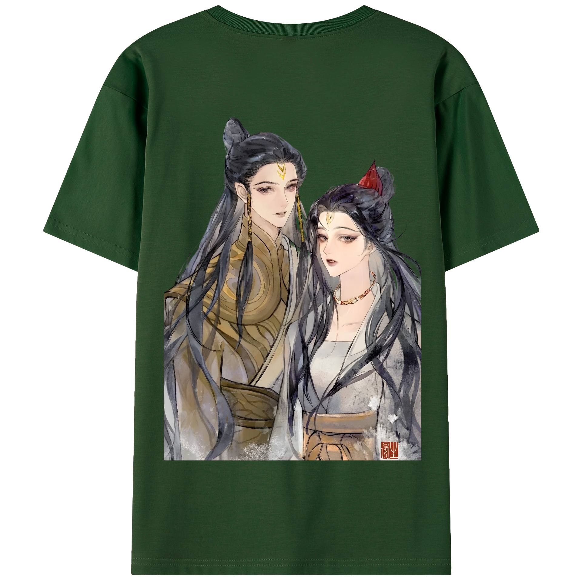 （画像用） Ne Zha 2 ナタ 魔童の大暴れ 綿100％半袖Tシャツ（背面プリント）